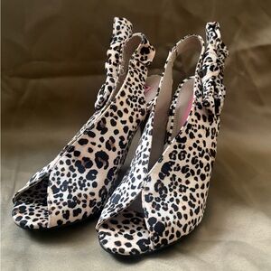 Betsey Johnson Animal Print Slingback Heels